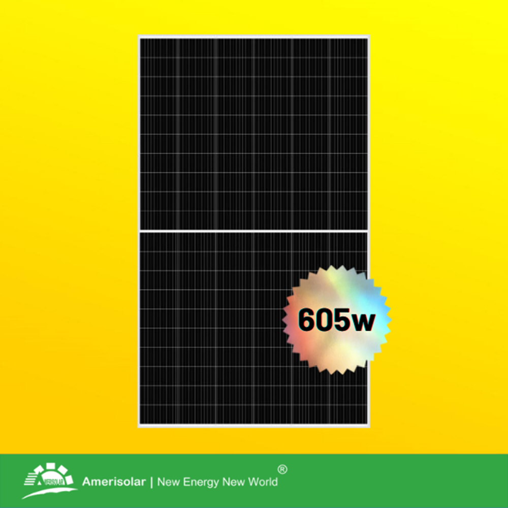 imagem de Modulo Solar Fotovoltaico Amerisolar 605w Composto Por 120 Celulas de Silicio Monocristalino As-8m120-Hc-605w