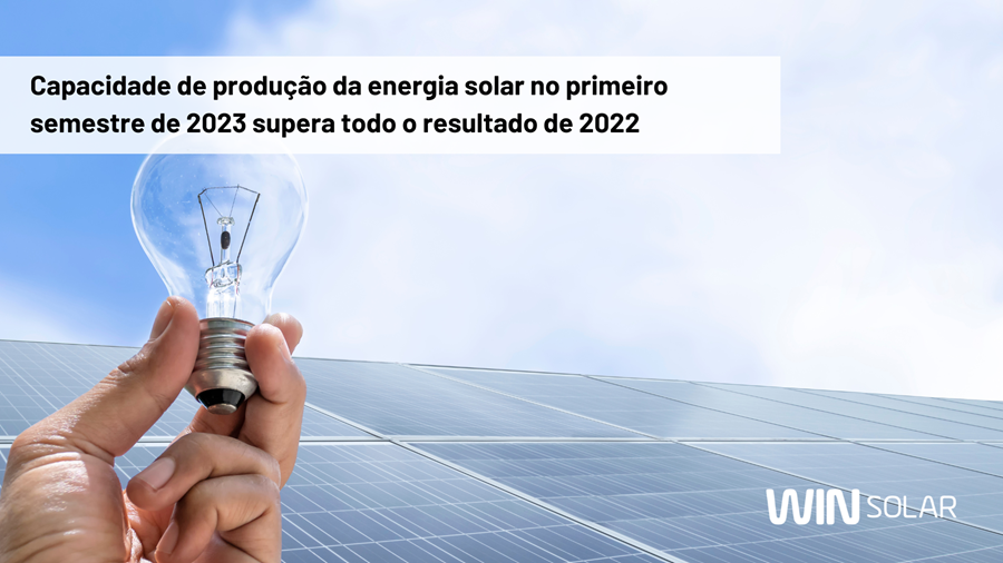 Capacidade de produção da energia solar no primeiro semestre de 2023 supera todo o resultado de 2022