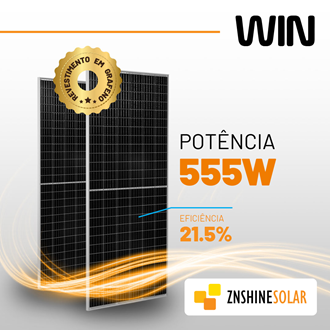 Imagem de Modulo Solar Fotovoltaico Znshine 555w Monofacial Composto Por 144 Celulas de Silicio Monocristalino Zxm7-Shld144/555w