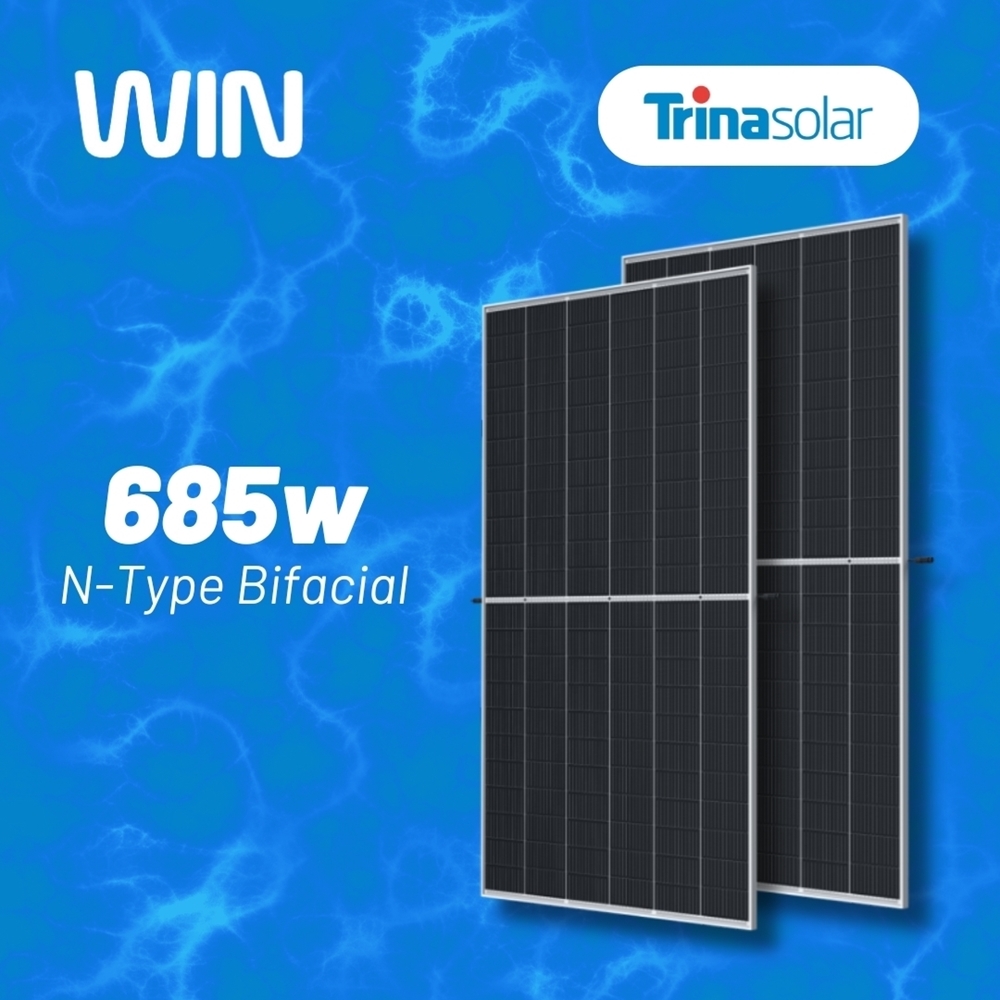 imagem de Modulo Solar Fotovoltaico Trina 685w Bifacial Ntype Tsm-Neg21c.20-685w